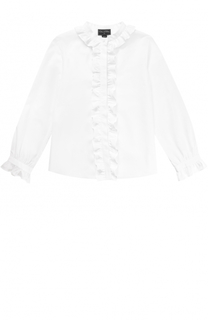 Блуза из хлопка с рюшами Oscar de la Renta