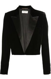 Укороченный жакет с широкими лацканами Saint Laurent
