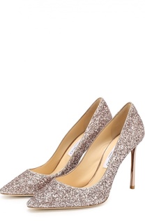 Туфли Romy 100 с глиттером на шпильке Jimmy Choo