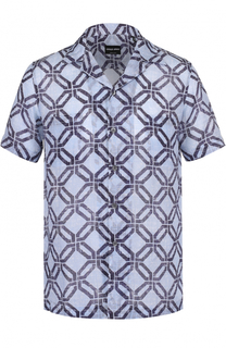Рубашка с короткими рукавами и отложным воротником Giorgio Armani