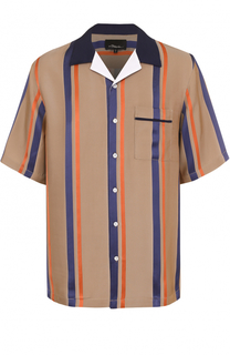 Рубашка из вискозы свободного кроя с шелковой отделкой 3.1 Phillip Lim