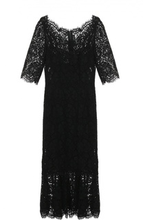 Кружевное платье с юбкой-годе и коротким рукавом Dolce &amp; Gabbana