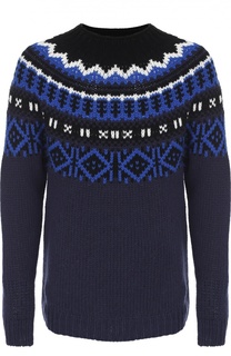 Свитер из смеси шерсти и кашемира с круглым вырезом Moncler