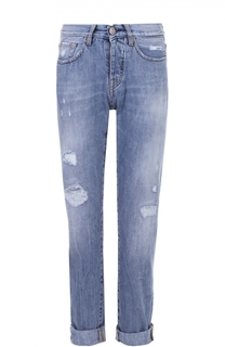 Укороченные джинсы прямого кроя с потертостями Two Women In The World