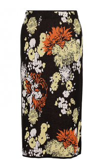Вязаная юбка-миди с цветочным принтом Dries Van Noten