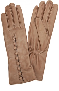 Кожаные перчатки с декоративными пуговицами Sermoneta Gloves