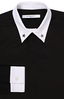 Хлопковая рубашка с контрастными манжетами Givenchy