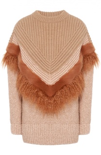 Удлиненный пуловер фактурной вязки с декоративной отделкой Stella McCartney