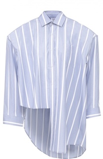 Хлопковая блуза асимметричного кроя в полоску Vetements