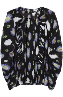 Плиссированная блуза асимметричного кроя с цветочным принтом Kenzo