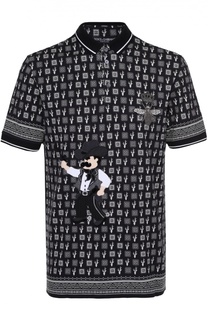 Хлопковое поло с нашивками Dolce &amp; Gabbana