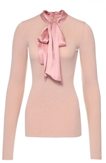 Облегающий пуловер с шелковым воротником аскот Alice + Olivia