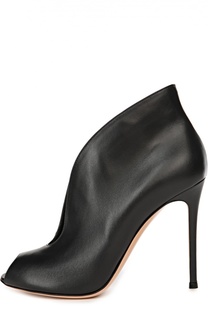 Кожаные ботильоны Vamp с открытым мысом Gianvito Rossi