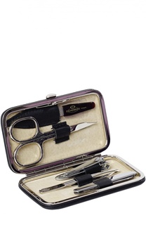 Черный маникюрный набор из 5-предметов в кожаном чехле Truefitt&amp;Hill