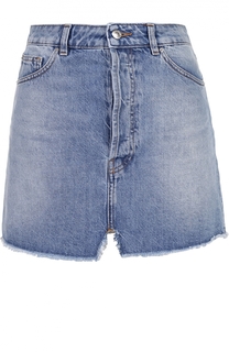 Джинсовая мини-юбка с карманами и бахромой Iro
