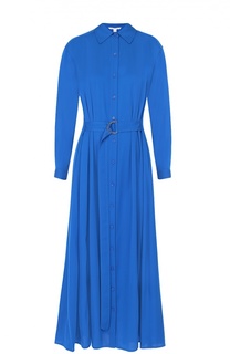 Шелковое платье-рубашка с поясом и карманами Diane Von Furstenberg