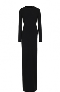 Приталенное платье-макси с длинным рукавом и высоким разрезом Tom Ford