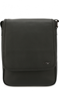 Кожаная сумка-планшет с внешним карманом Armani Jeans
