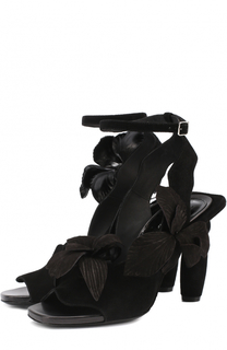 Замшевые босоножки на фигурном каблуке Dries Van Noten