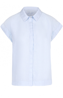 Льняная блуза прямого кроя с коротким рукавом 120% Lino