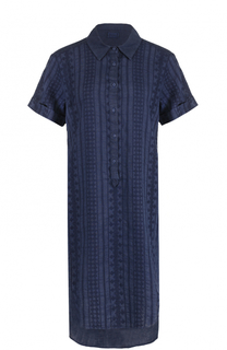 Платье-рубашка с удлиненной спинкой и вышивкой 120% Lino