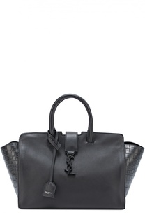 Сумка Monogram Downtown Cabas с отделкой из тисненой кожи Saint Laurent