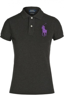 Поло с вышитым логотипом бренда Polo Ralph Lauren