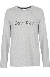 Хлопковый лонгслив с круглым вырезом Calvin Klein