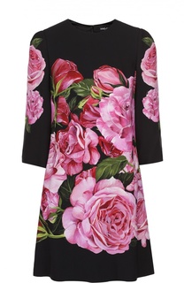 Мини-платье с укороченным рукавом и цветочным принтом Dolce &amp; Gabbana