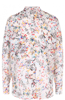 Шелковая блуза свободного кроя с цветочным принтом Paul&amp;Joe