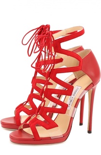 Комбинированные босоножки Dani 120 на шпильке Jimmy Choo