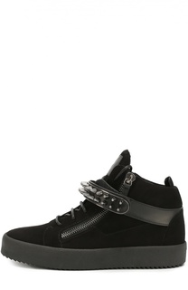 Замшевые кеды Oliver с отделкой из натуральной кожи Giuseppe Zanotti Design