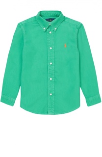 Хлопковая рубашка с воротником button down Polo Ralph Lauren
