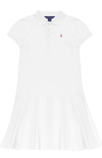 Платье из хлопка с логотипом бренда Polo Ralph Lauren