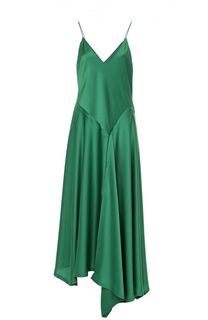 Приталенное платье на бретельках асимметричного кроя DKNY