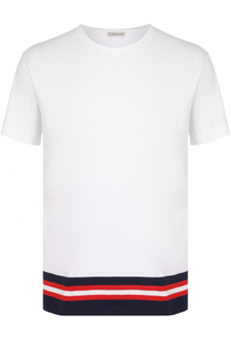 Хлопковая футболка с контрастной отделкой Moncler