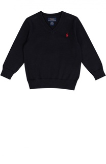 Хлопковый пуловер с логотипом бренда Polo Ralph Lauren