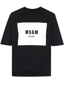 Хлопковый свитшот с короткими рукавами MSGM