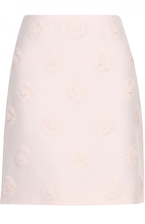 Мини-юбка с фактурной цветочной отделкой Valentino