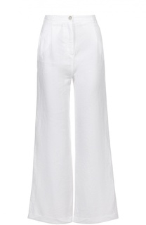 Льняные расклешенные брюки с карманами 120% Lino