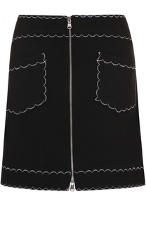 Мини-юбка А-силуэта с контрастной отделкой MCQ