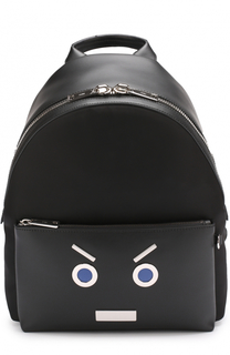 Кожаный рюкзак с отделкой Faces Fendi