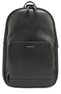 Кожаный рюкзак с логотипом бренда Ermenegildo Zegna