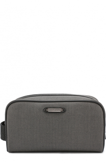 Несессер из текстиля с кожаной отделкой Ermenegildo Zegna