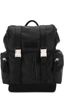 Текстильный рюкзак с клапаном и замшевой отделкой Dsquared2
