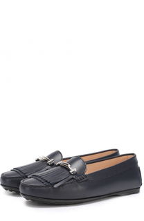 Кожаные мокасины с бахромой и пряжкой Tod’s
