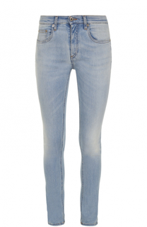Укороченные джинсы-скинни с потертостями Roberto Cavalli