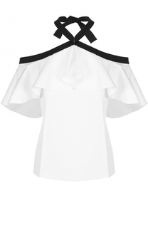 Топ с открытыми плечами и контрастной отделкой Alice + Olivia