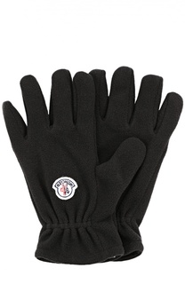 Флисовые перчатки с логотипом бренда Moncler Enfant