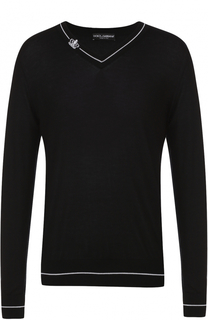 Кашемировый пуловер с контрастной отделкой Dolce &amp; Gabbana